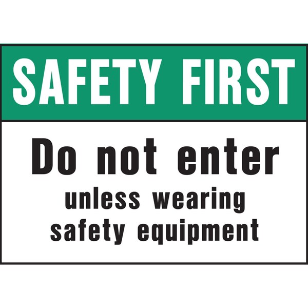 Hy-Ko Safety First Do Not Enter Sign 10" x 14", 5PK A20381 - main